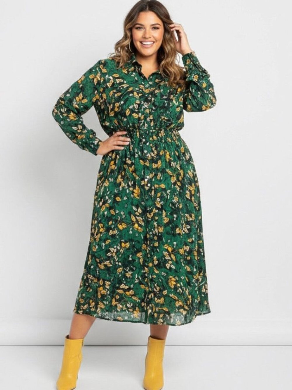 Unique Vintage Floral Sheer MAXI Dress Long Sleeve Front Button MIDI Camisole 3X